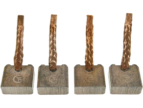 Balais charbons démarreurs Ford 85BB11057AA par distripiecesautos66, montrant des balais de démarreur en métal, idéaux pour les réparations automobiles.