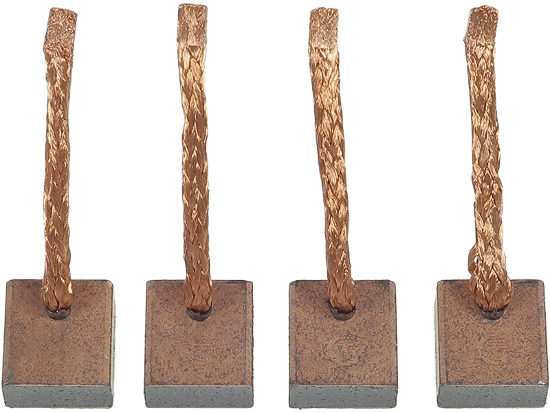 Balais charbons démarreurs Volvo 5001867 de distripiecesautos66, montrant une série de balais avec des fils en cuivre pour les démarreurs.