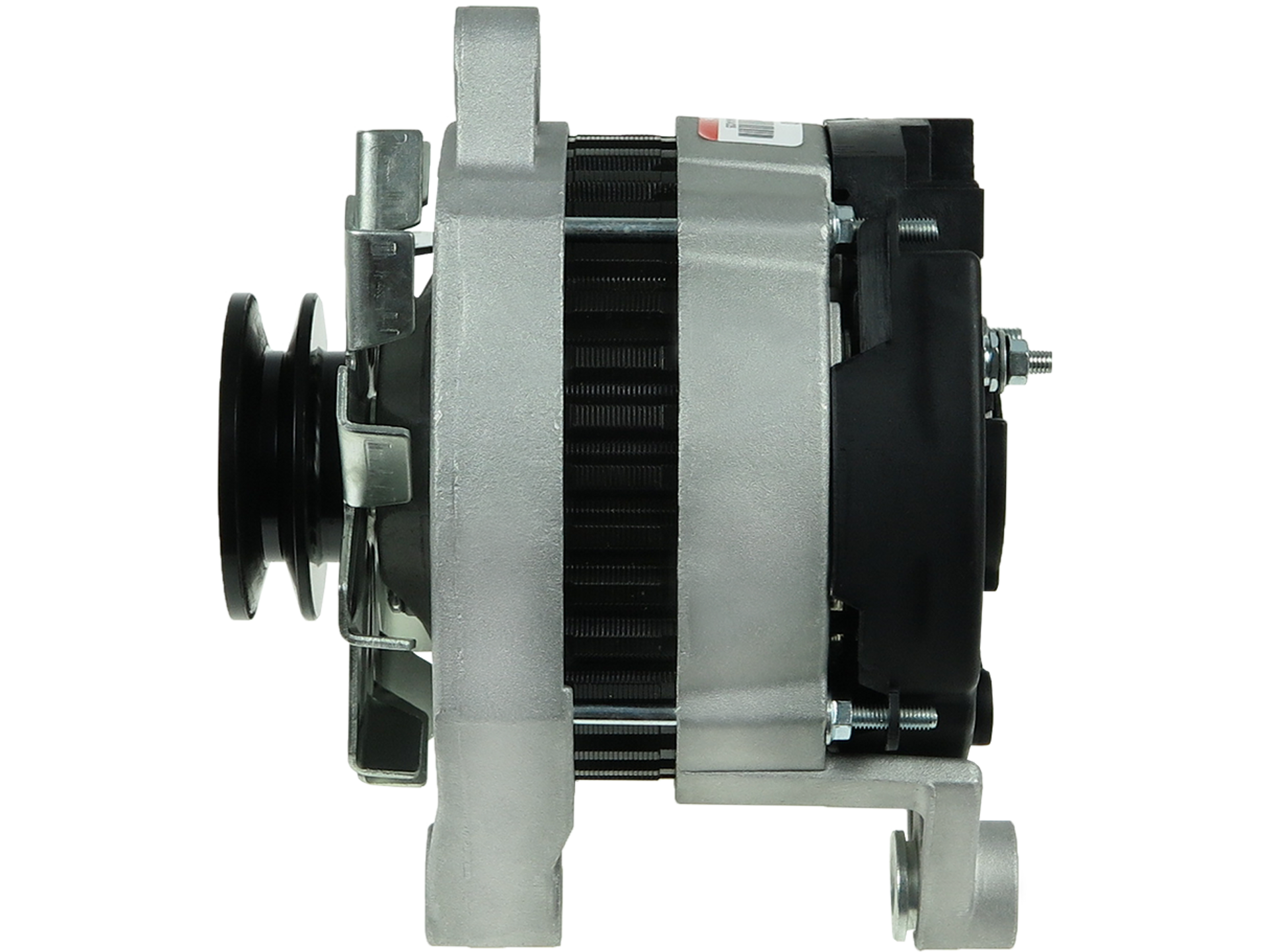 Alternateur Lucas LRA1530 12V 70A Premium compatible Renault Clio, R19 et Rapid, vue latérale avec poulie – distripiecesautos66