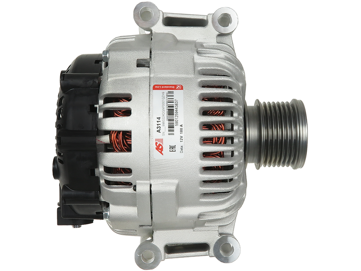 Alternateur Lucas LRA2917 12V 180A pour Mercedes Vito, Sprinter et Jeep Grand Cherokee, vue du produit avec poulie multipiste – vendeur distripiecesautos66