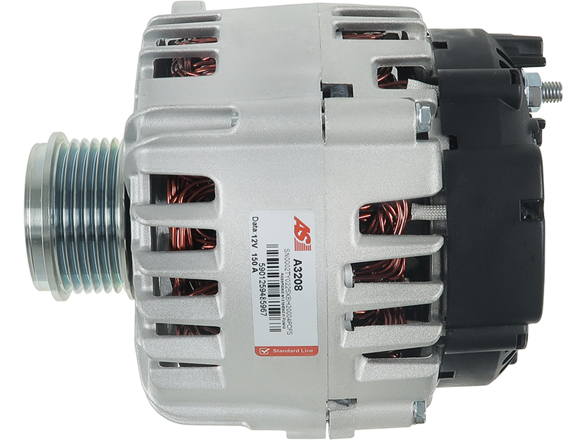 Alternateur Lucas LRA3465 12V 150A avec poulie AFP pour Audi A4, A5, Q5 et Nissan Qashqai, vendu par distripiecesautos66