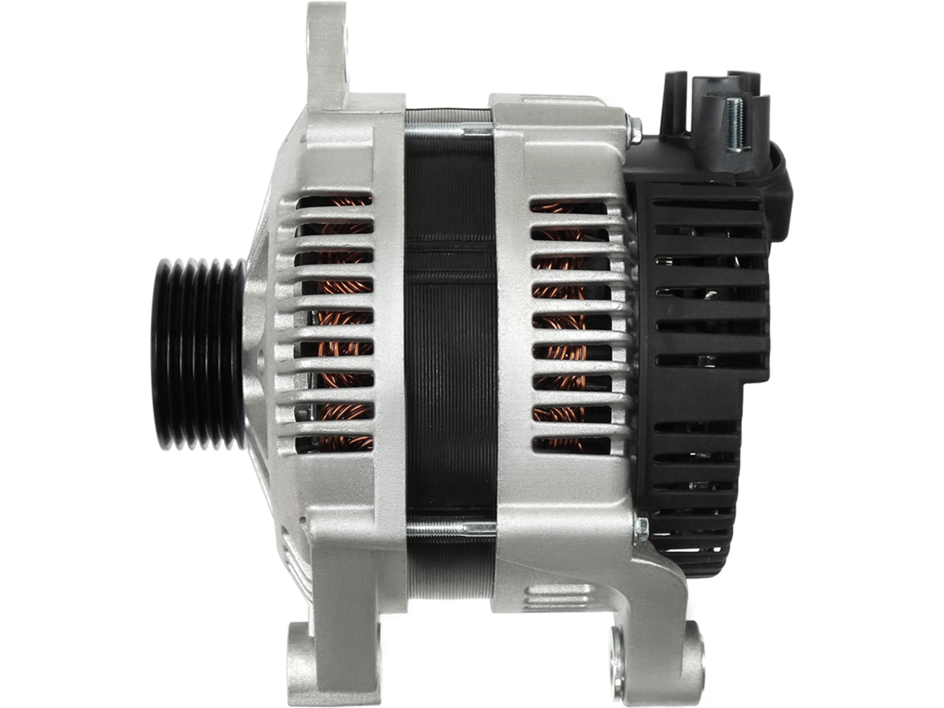 Alternateur Lucas LRB282 12V 120A - Qualité Origine Compatible Citroën Peugeot Fiat, vu de profil, fourni par distripiecesautos66