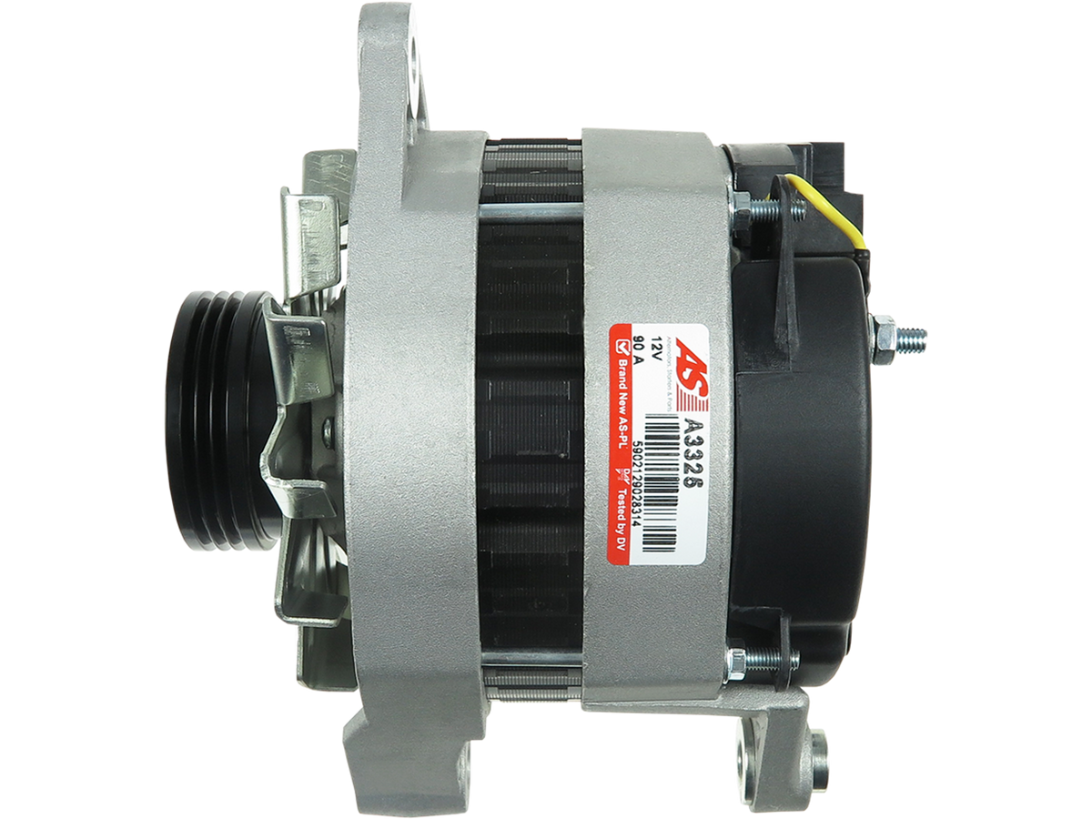 Alternateur Lucas LRA2643 12 V 90 A pour Renault Clio I, 19 et Rapid 1.2/1.4, vue de côté avec poulie, vendu par distripiecesautos66