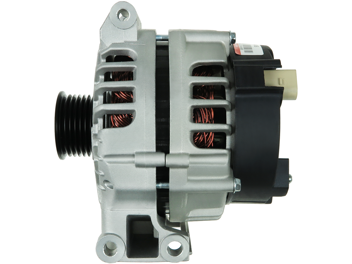 Alternateur Lucas LRA2965 12V 120A A3346S pour Mini Cooper R50 R53 et R52 2001-2008, vue du produit avec poulie et connecteur, proposé par distripiecesautos66 comme alternateur Mini pas cher à Perpignan dans les Pyrénées-Orientales