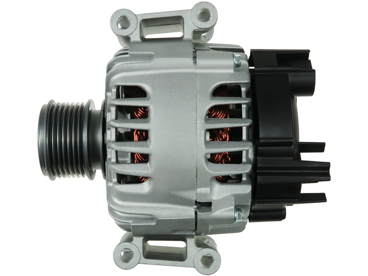 Alternateur Lucas LRA3453 12V 120A avec poulie AFP pour Mercedes-Benz Sprinter et C-Class, vu de côté avec connecteur arrière, vendu par distripiecesautos66