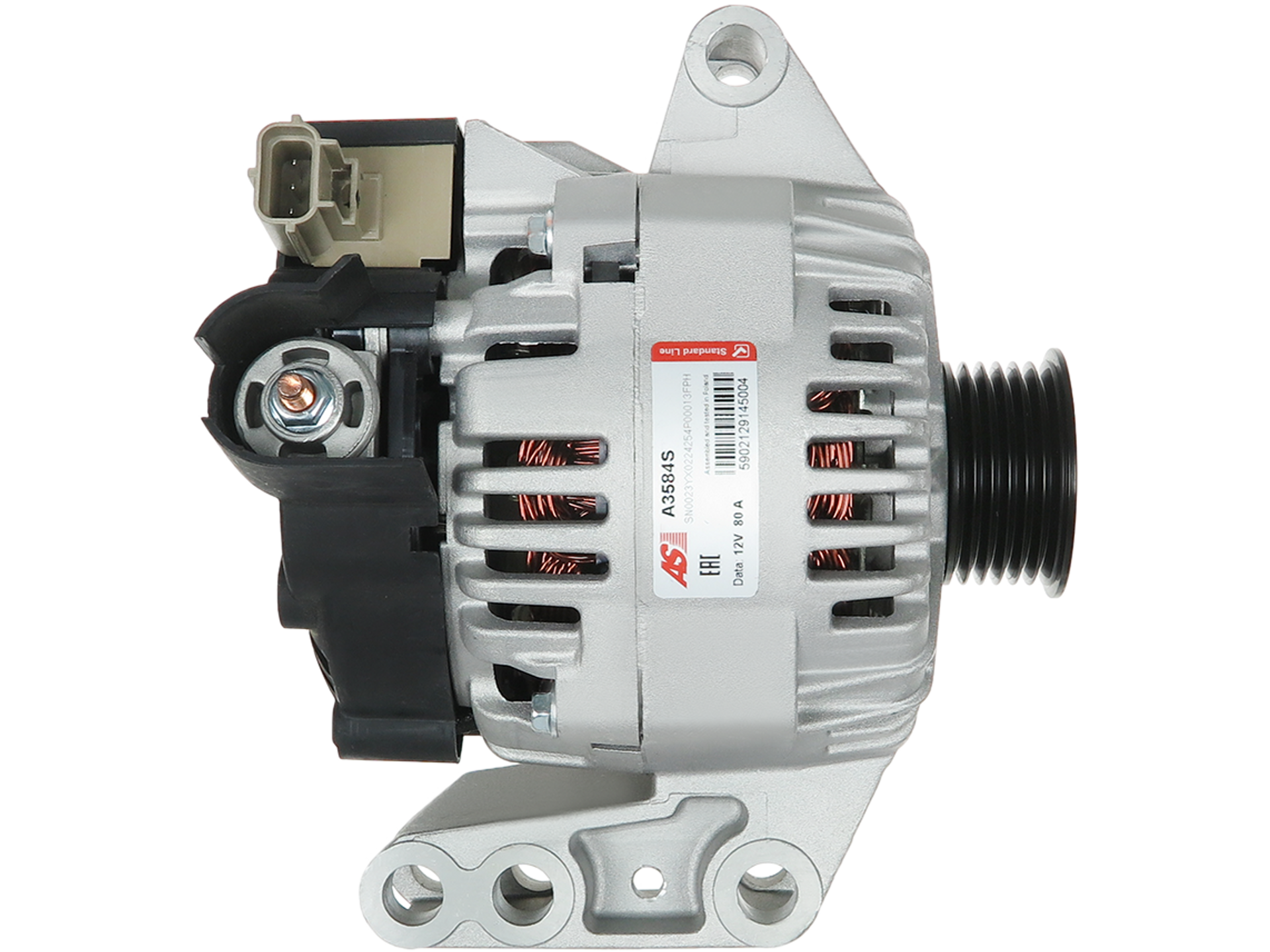 Alternateur 12V 80A pour Ford Ka 1.3i et 1.3i ROCAM 1996-2008 avec poulie 6 gorges, pièce automobile neuve proposée par distripiecesautos66 – Alternateur Ford Ka pas cher