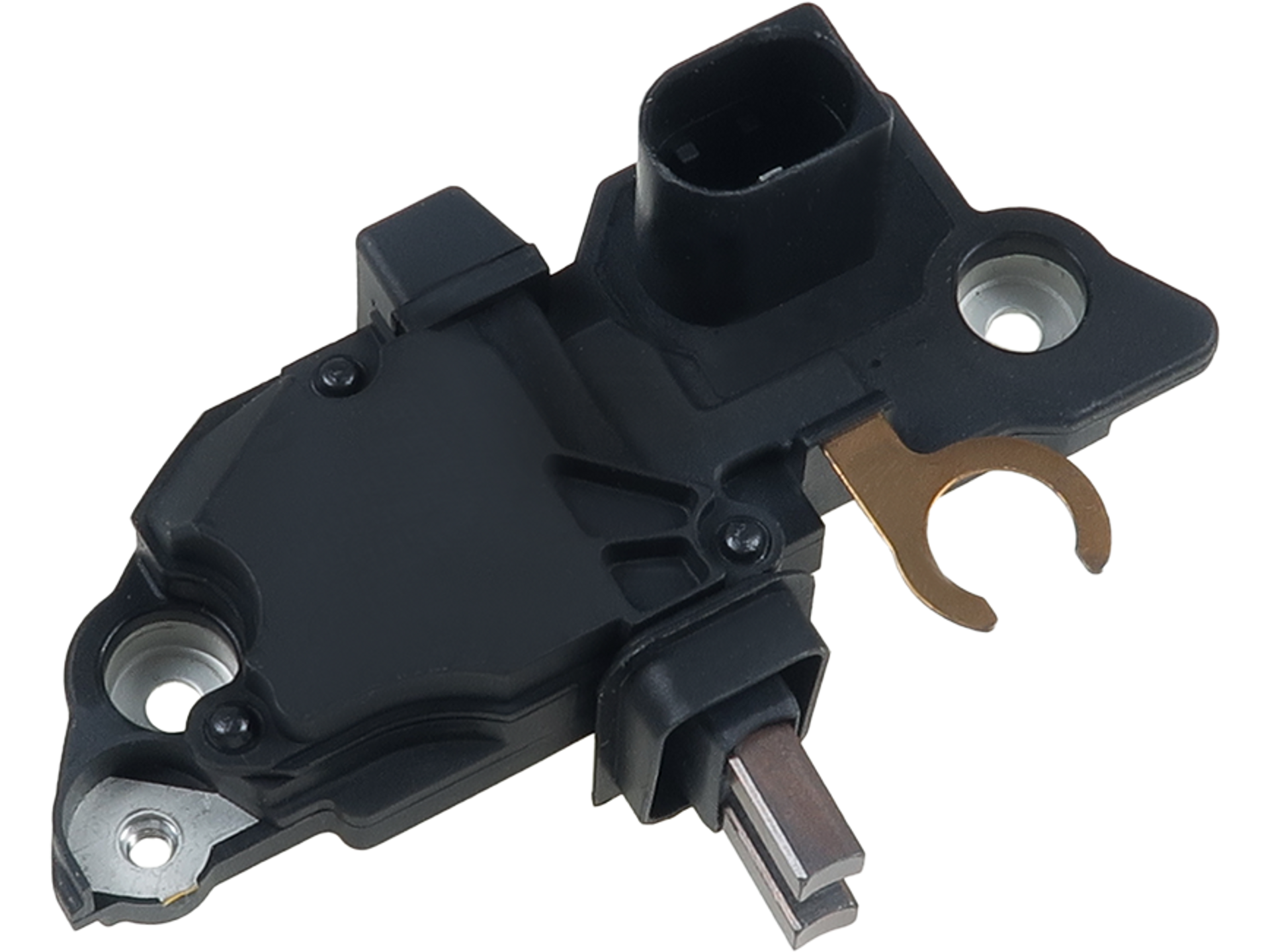 Régulateur d'alternateur Bosch F00M145293 de distripiecesautos66, compatible 12V, vue détaillée avec connecteurs et fixation.