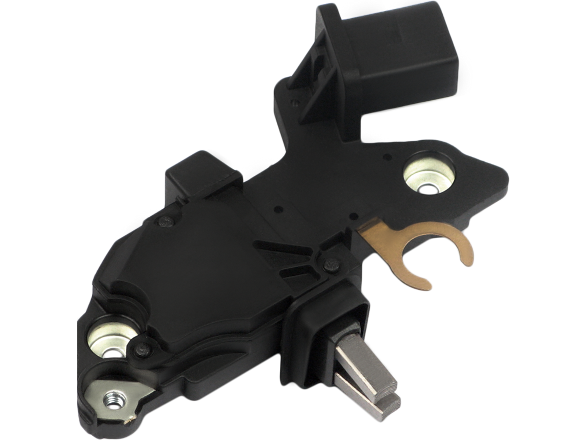 Régulateur d'alternateur Bosch 0124625045, tension 12V, produit de distripiecesautos66, vue détaillée du régulateur avec connecteurs.