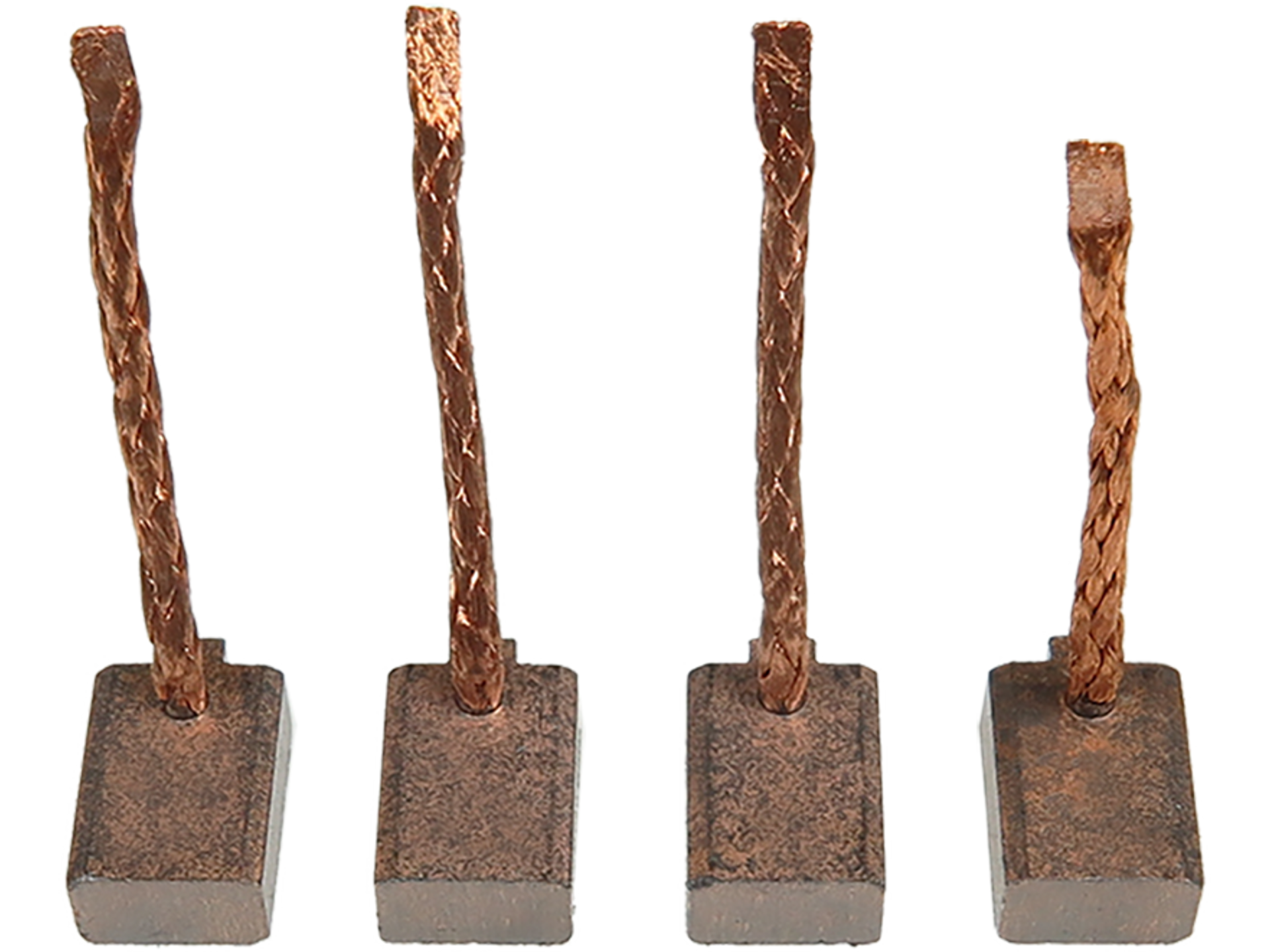 Balais charbons démarreurs Bosch 0001116009 de distripiecesautos66, montrant quatre unités de charbons, idéales pour divers modèles Bosch, disponibles à prix discount.