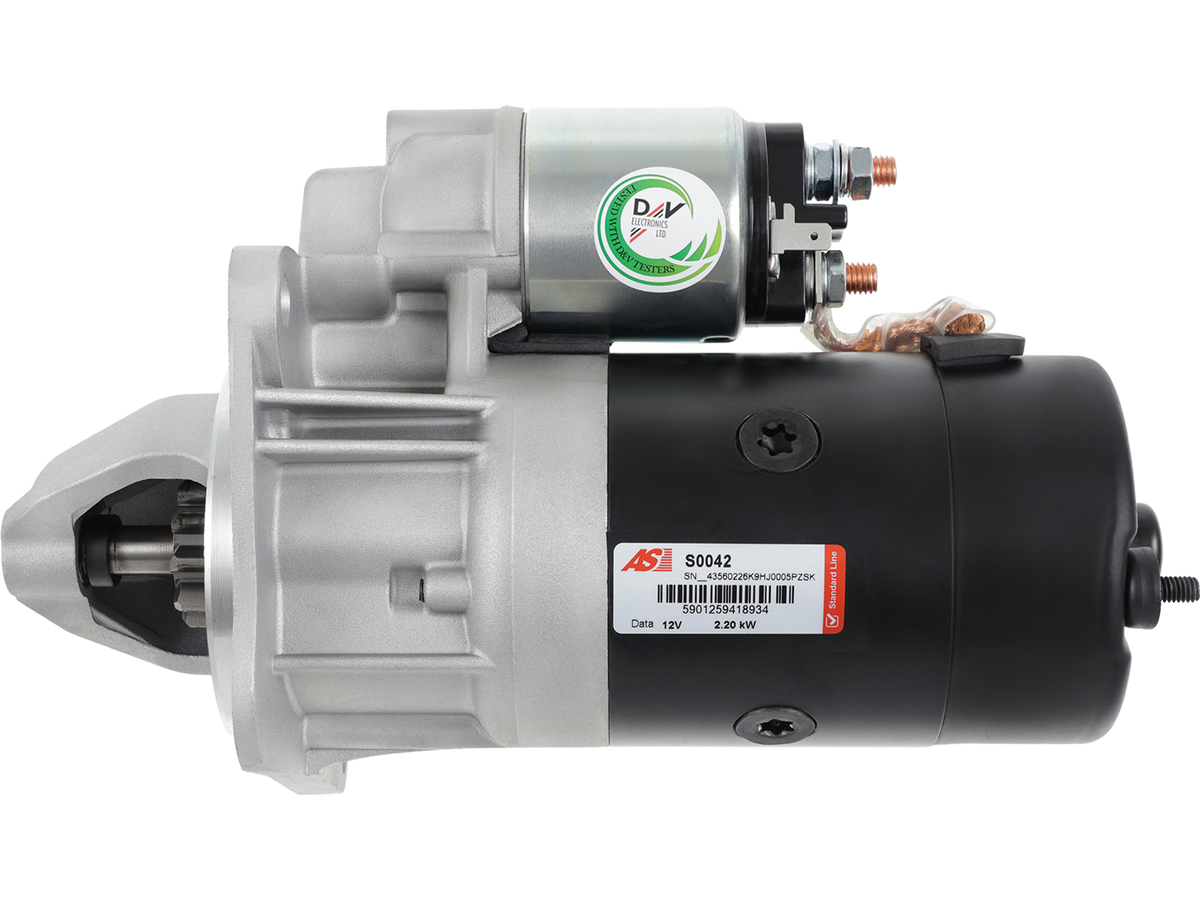 Démarreur automobile Lucas LRS728 Siom ALT3800 Woodauto BOS0001109413, vue de profil, vendu par distripiecesautos66
