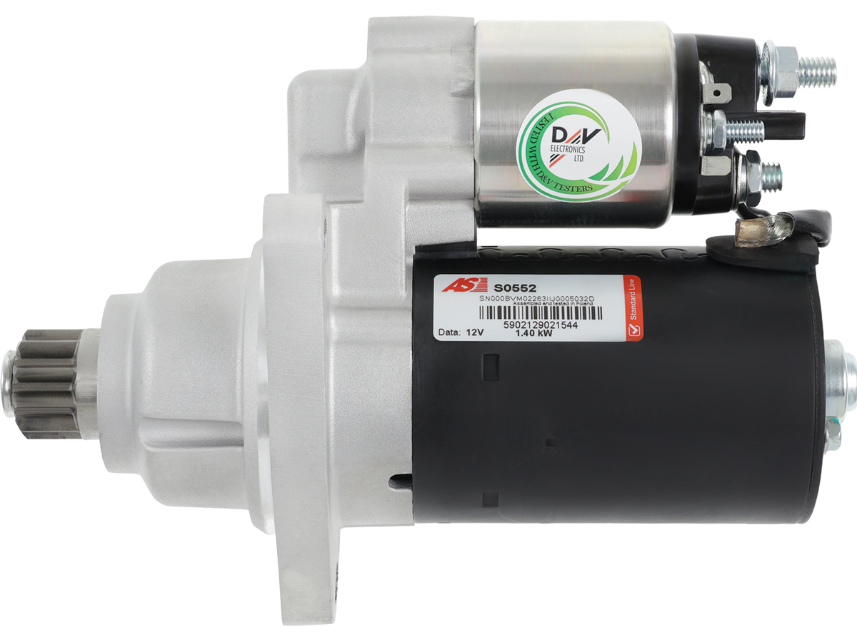 Démarreur Fiat 51865316 Real 20401740OE Sando 6010047.1 Logistik 332239, pièce automobile 12 V et 1,40 kW, présenté sur fond blanc par distripiecesautos66
