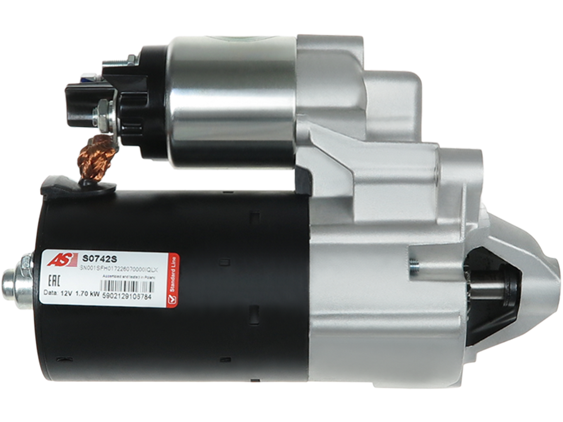 Démarreur Delco DRS1208 de 12V et 1.7kW, compatible avec Renault Megane III et autres modèles, proposé par le vendeur distripiecesautos66.