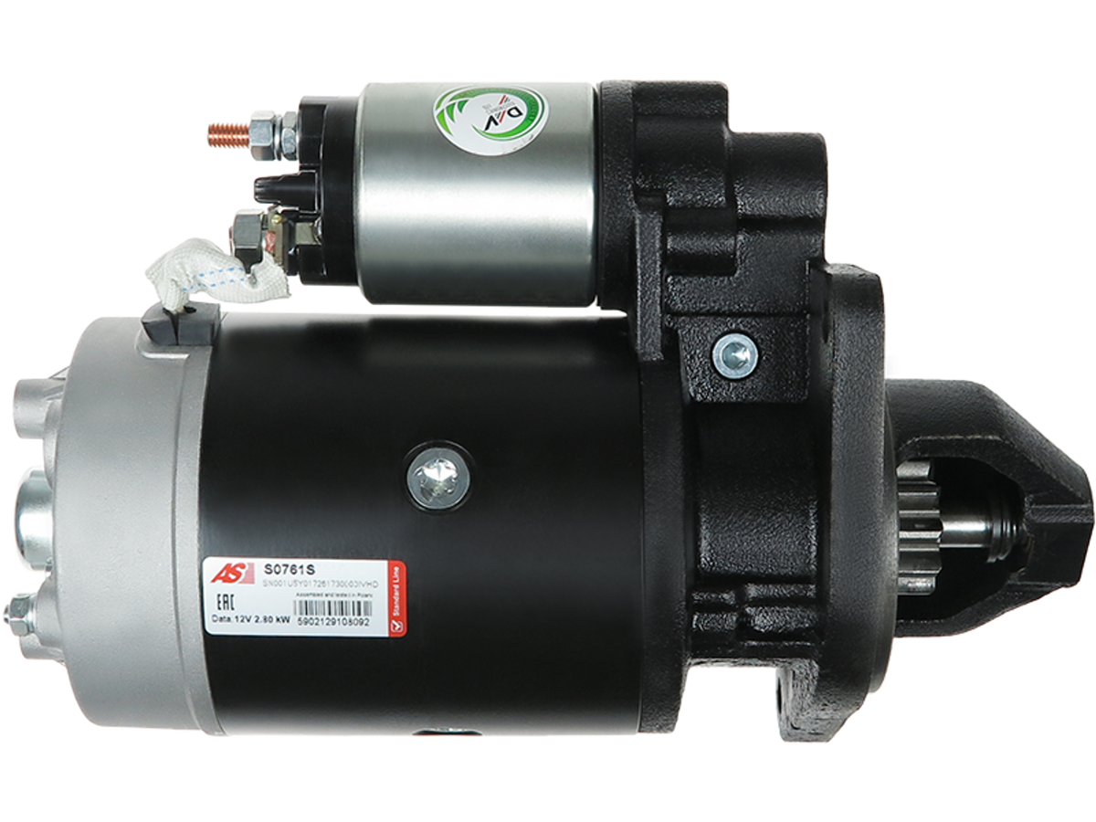 Démarreur Lucas LRS212 12 V 2,8 kW 10 dents et 3 fixations, compatible Ford et JCB, présenté par distripiecesautos66. Prix discount, qualité, origine garantie 2 ans.