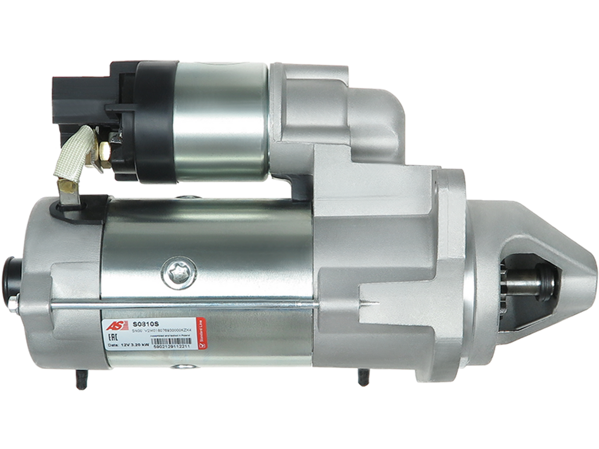 Démarreur Iveco 5801577138 Wai 500.572.103.280 Mec Diesel 330410 Casco CST10538AS, vue de profil du démarreur 12 V 3,20 kW à 10 dents, proposé par distripiecesautos66, pas cher, qualité Premium, garantie 2 ans.