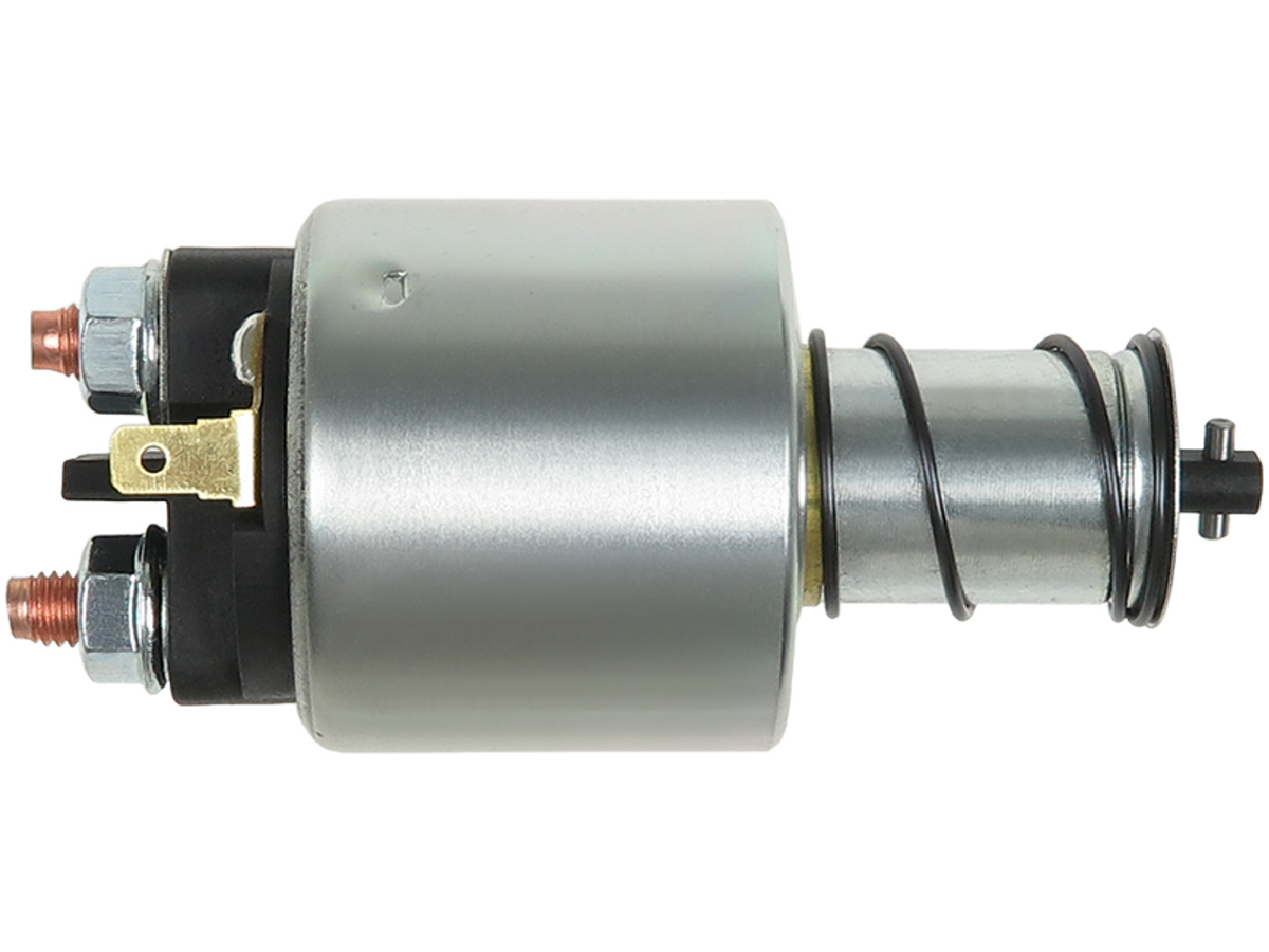 Solénoïde de démarreur 12 V Valeo D7R48 – Réf. SS3029, compatible Renault, fourni par distripiecesautos66, vue du solénoïde métallique avec bornes électriques et ressort