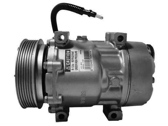 Compresseur de climatisation CASCO CAC71165RS - SD7V16, vendu par distripiecesautos66, conçu pour réfrigérant R134a, avec une tension de 12V et 6 rainures, idéal pour divers modèles Renault.